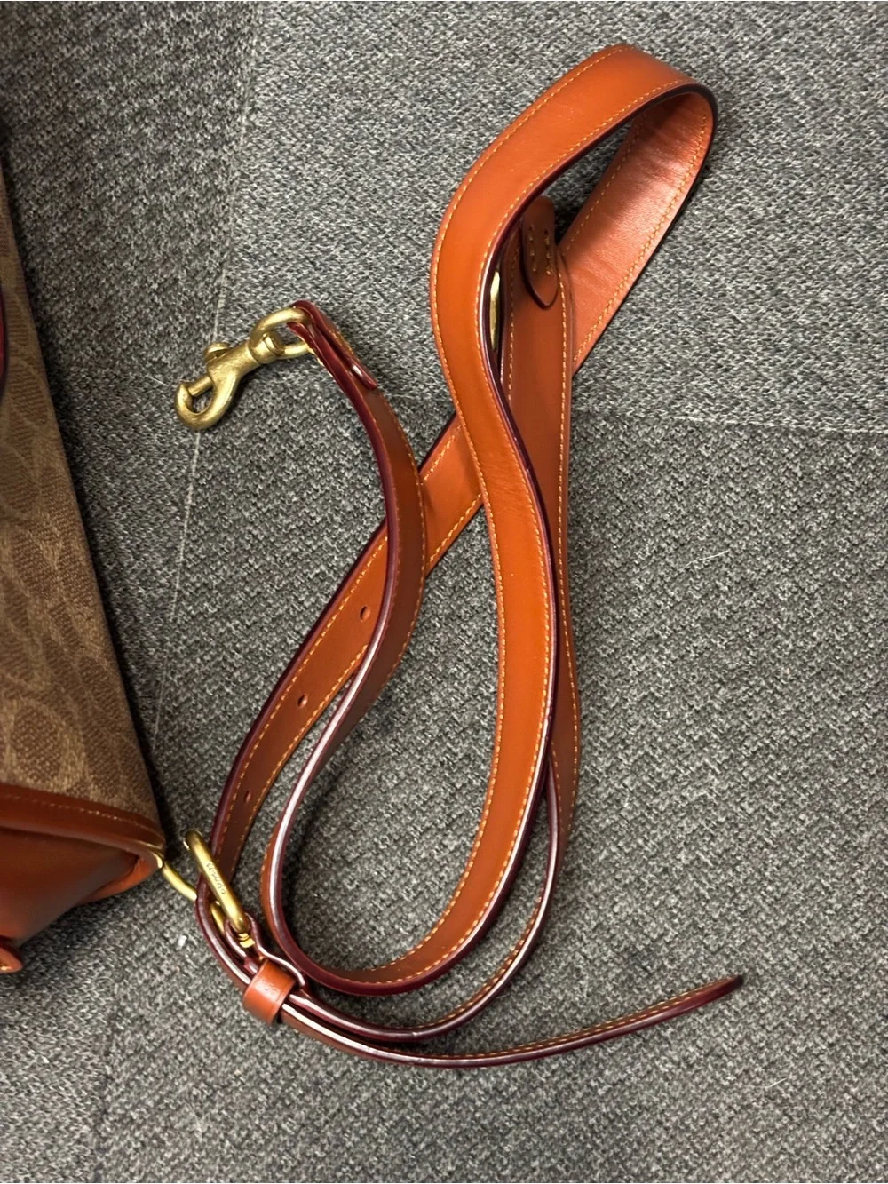 Coach Brown/Tan Signature Satchel with Matching Wristlet